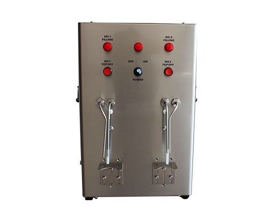 Manual double heads can filler